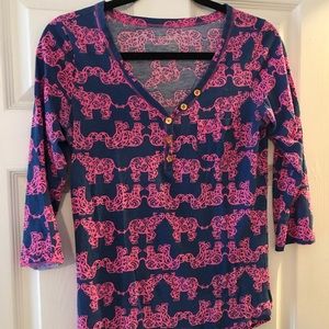 Lilly Pulitzer Cotton 3/4 Sleeve Tee, Size S